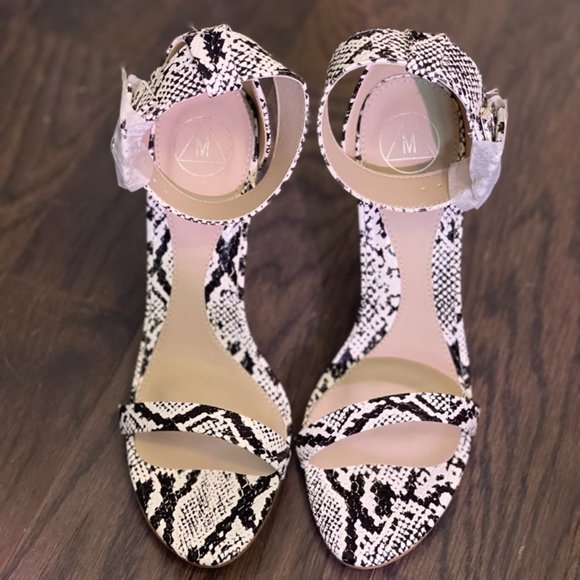 Snakeskin Missguided Strapped Heels - Picture 2 of 3